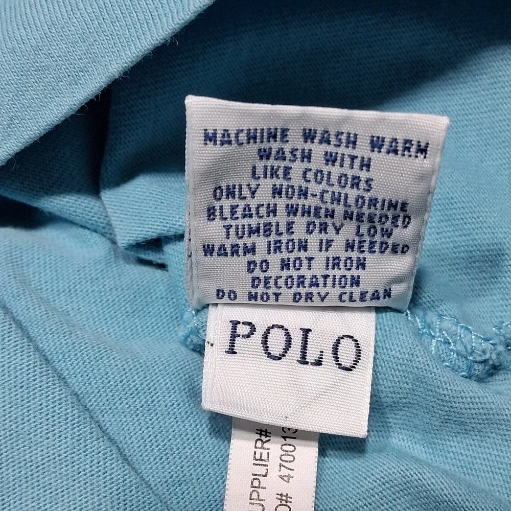 Polo Ralph Lauren Shirt Mens Size Small Basic Casual Blue with Yellow‎ Logo